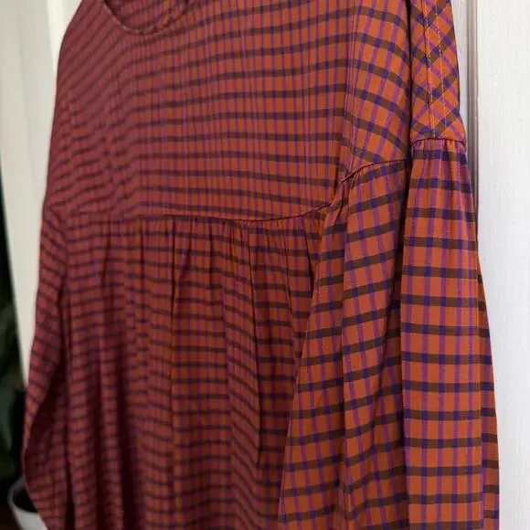 Aritzia Wilfted Le Fou Sachi Gingham Check Babydoll Mini Dress - Picture 10 of 12